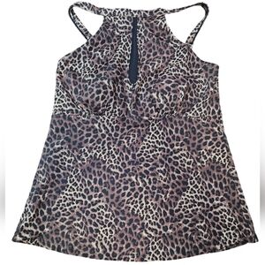 RUBY RIBBON Leopard Print Swimsuit Top Size12